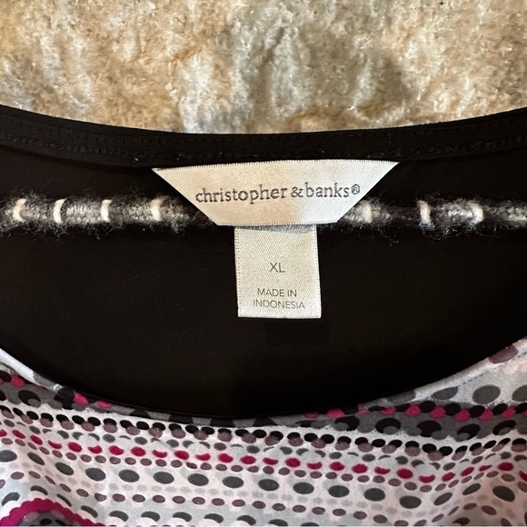 Christopher & Banks dolman high low geometric print tunic top XL - Picture 6 of 6